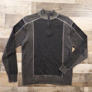 Trend by FX Fusion Sweater Men’s XL Gray Quarter Zip Mock Neck Cotton Blend
